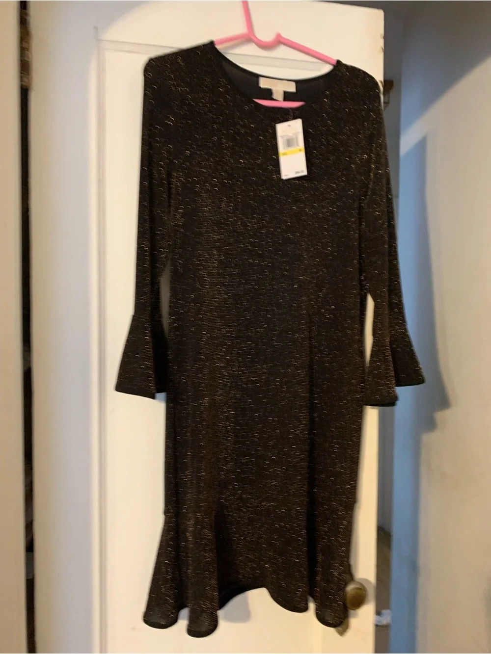 Michael Kors Black Dress with Gold Sparkle Trim